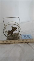 Vintage Gold Tone Metal Leaf Napkin Holder