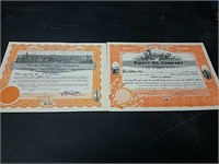 (2) Vintage Share Certificates- 1927 Equity Oil