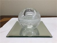 Art Glass Oil Lamp Paperweight on Mirror