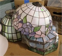 4 SLAG GLASS LAMPSHADES