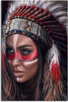 Yeawin Native American Wall Art Indian Girl