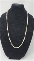 Pearl necklace with 14kt clasp 30"long