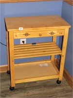 Small Rolling Cart / Table - Measures Approx. 24