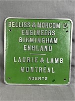 Belliss & Morcom Engine Plack