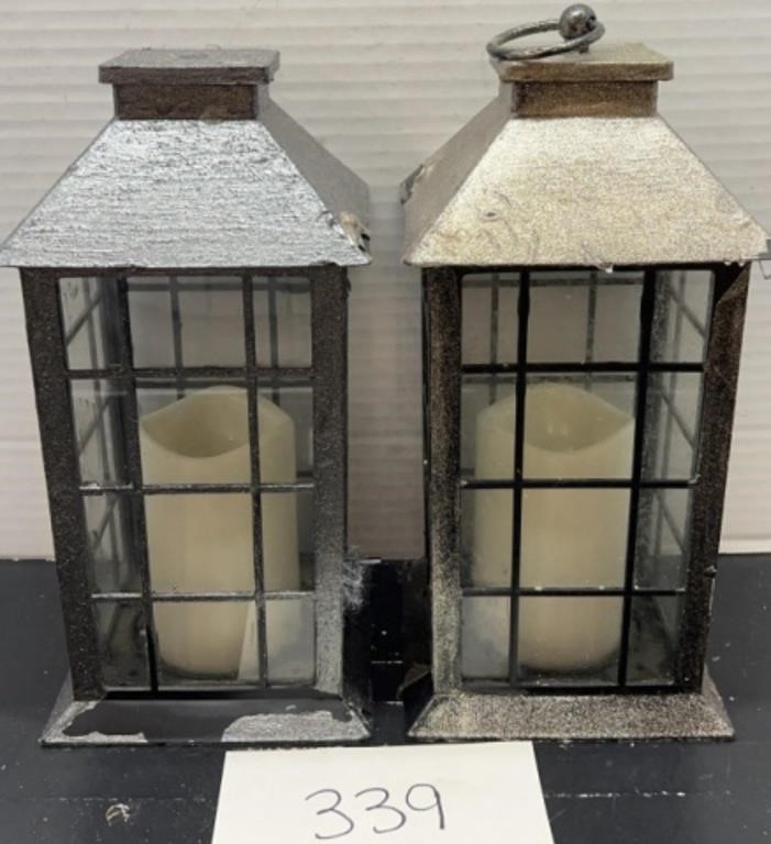 (2) decorative candle lanterns