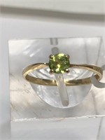 $600. 14Kt Gold Peridot Ring (app Size 6.5)