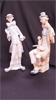 Two clown figurines, 12 1/2" high,