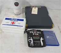 Lot - Yeti Tumbler, First Aid Kits, Clipboard,