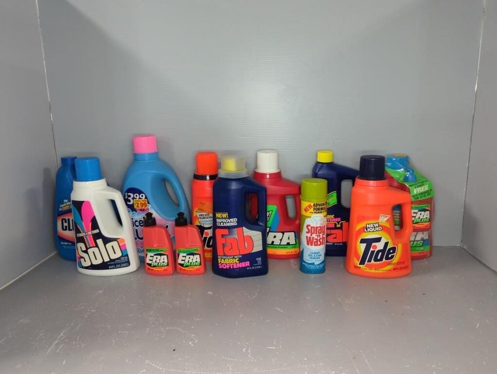 ASSORTED LAUNDRY FLUIDS AND CLEANERS
