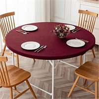 Round Fitted Tablecloth 2 Pack, Brown Round