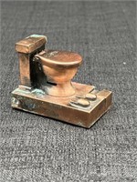 Novelty Toilet Shaped Table Lighter In Bronze