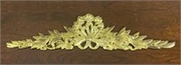 Vintage Brass Pediment Wall Hanging Roses and