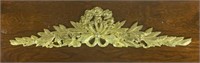 Vintage Brass Pediment Wall Hanging Roses and