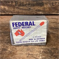 12 x Unopened Federal Safety Matches 1950's