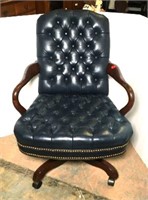 North Hickory Navy Leather Executive Office Chair