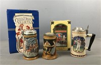 3 Pc Assorted Beer Steins