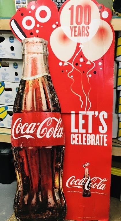 Large Coca-Cola Cardboard Advertisment Sign