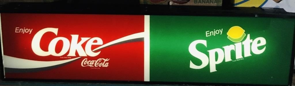 Coca-Cola / Sprite Light-Up Wall Sign (Working)