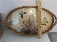 Oval wicker butterfly tray
