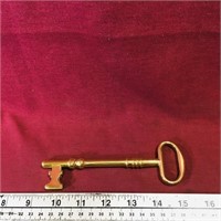 Large Brass Decorative Skeleton Key (6" Long)