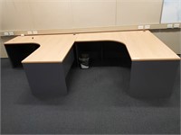 2 Contemporary Style Timber L Shaped Office Desks