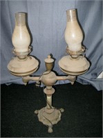 Antique Metal Double Lamp Need Cleaning
