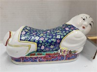 Vintage Chinese Boy Ceramic Pillow