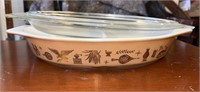 Vintage Pyrex Early American Divided Casserole