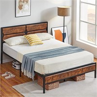 VECELO Bed Frame Full Size  Brown