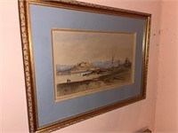 C 1876 Watercolor Titled "Antibes", Signed