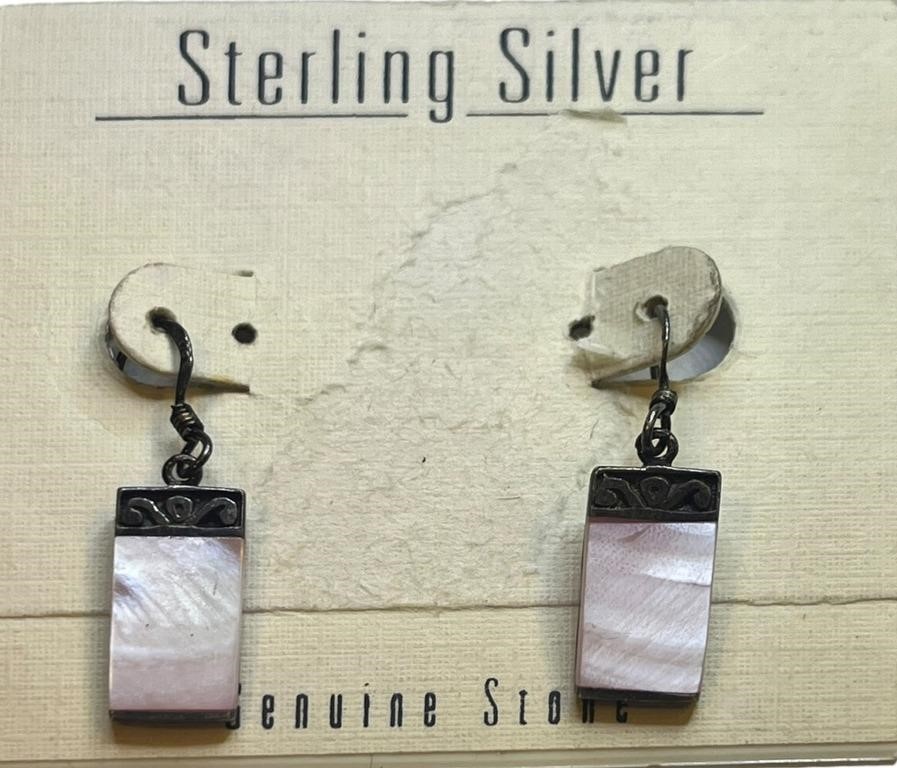 Sterling Silver/Stone Pierced Earrings