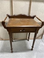 Vintage Washstand Table With Drawer, 27x16x32 "