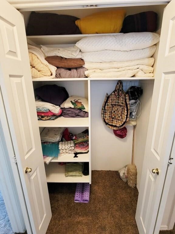 Hall Closet Contents Including, Blankets,