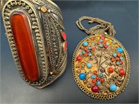 Moroccan Metal Bracelet And indian large necklace