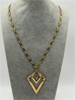 Vintage Monet Gold Tone Avant Garde Necklace