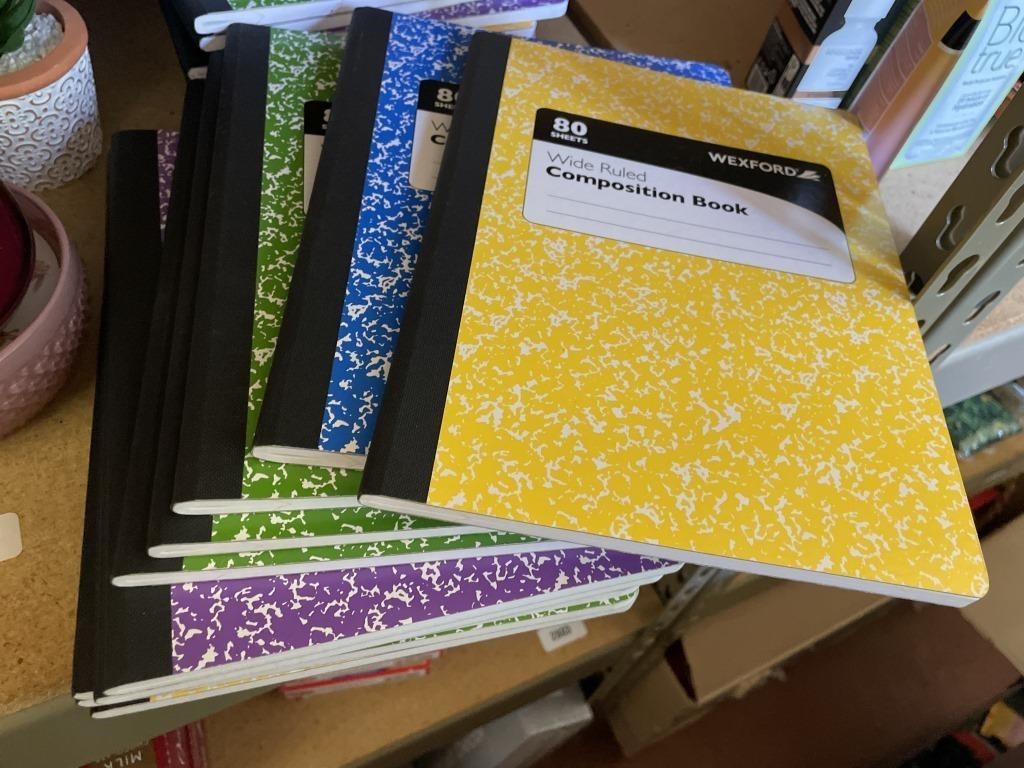 10 wide ruled composition books