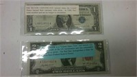 Old Silver Certificate $1 Bill $2 US Note
