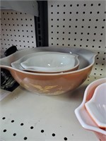 3 Pyrex Early American Nesting Mixing Bowls
