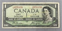 1954 Canada devil's face 1 dollar note, Billet de