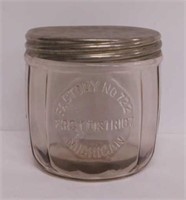 1930's amethyst glass cigar jar humidor w/ lid,