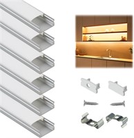 Muzata 6-Pack 3.3ft U Shape LED Aluminum