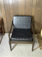 Chair with leather cushions