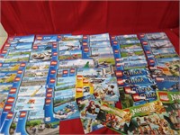 Lego building toy booklets.