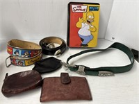 3 belts, simpsons XL boxers and small pouches-