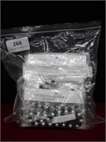 Bag of 10 Black and Faux Pearl Beaded Necklaces