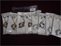 Bag of 8 Cameo long Chain Necklaces New in Package
