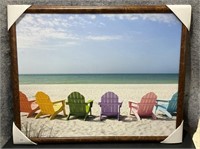 Relax On The Beach Board Picture Framed In Wood