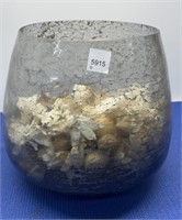 Large Vase Filled with Potpourri 10” h  Silver