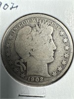 1902 Silver Barber Half-Dollar