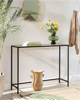 Canvas Glass Console Table  39.3 Black